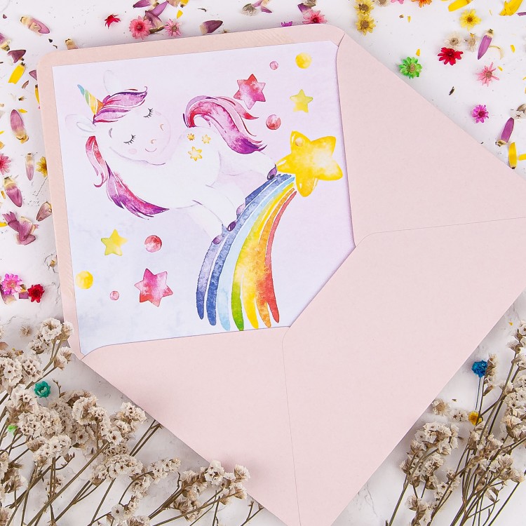 Zaproszenia na Urodziny dla dziewczynki z magicznym jednorożcem - Magic Unicorn
